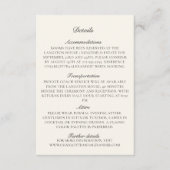 Altes Geld, Elfenbein - Details zur Hochzeit Begleitkarte (Vorderseite)