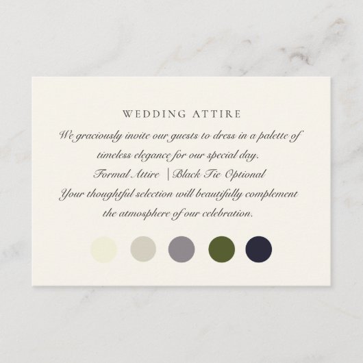Altes Geld Elfenbein Farbe, Hochzeitskleidung Kart Begleitkarte (Vorderseite)
