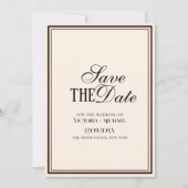 Altes Geld Elfenbein- und Espresso-Braun Fancy-Hoc Save The Date (Vorderseite)