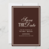 Altes Geld Espresso Braune Creme Fancy Hochzeit Save The Date (Vorderseite)