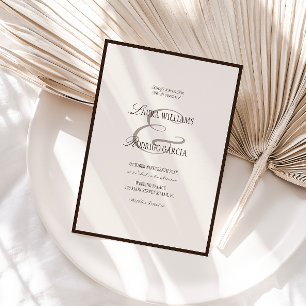 Altes Geld Espresso Elfenbein Hochzeit Einladung