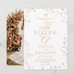 Altes Geld Gold Botanische Hochzeit Einladung