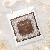 Altes Geld Hochzeit Braune Spitze Danke Geschenktütchen (Ausgeschnitten)