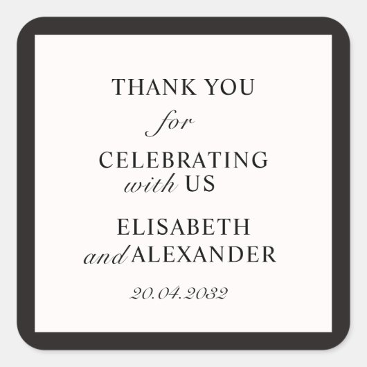 Altes Geld, Hochzeit Danke, Sticker (Vorderseite)