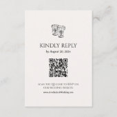 Altes Geld Hochzeit RSVP Karte Qr Code (Vorderseite)