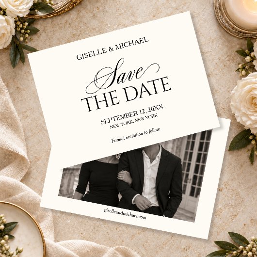 Altes Geld Hochzeitsfoto-Script Save-the-Date Save The Date