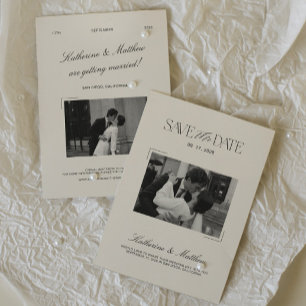 Altes Geld Hofhochzeit Save-the-Date-Foto Einladung