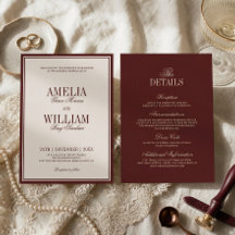 Altes Geld Klassisch Zeitlos Burgunder Hochzeit