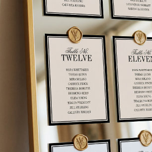 Altes Geld Klassische Luxus Schwarz Creme Hochzeit Tischnummer