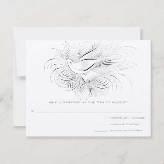 ALTES GELD, LIEBE VÖGEL, RSVP KARTE (Rückseite)