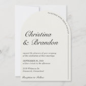 Altes Geld Minimalistische Ecru White Wedding Einl Einladung (Vorderseite)