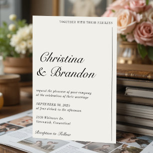 Altes Geld Minimalistische Ecru White Wedding Einl Einladung