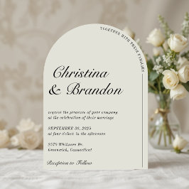 Altes Geld Minimalistische Ecru White Wedding Einl Einladung