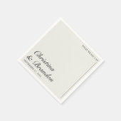 Altes Geld Minimalistische Ecru White Wedding Einl Serviette (Ecke)