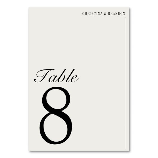 Altes Geld Minimalistische Ecru White Wedding Tischnummer (Vorderseite)