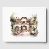 Altes Geld Mit Monogramm Champagner und Blush Wedd Gästebuch (Rückseite)