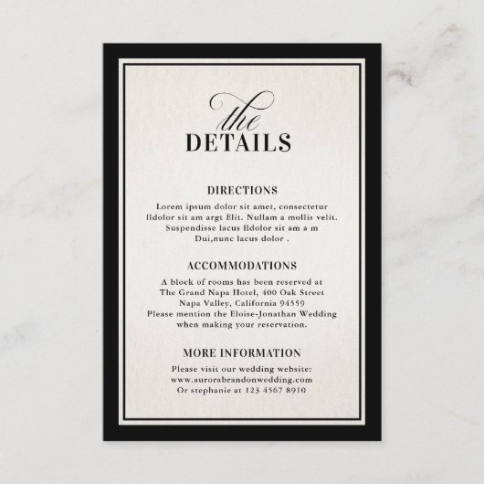 Altes Geld Moderne formelle schwarze luxuriöse ele Begleitkarte (Vorderseite)