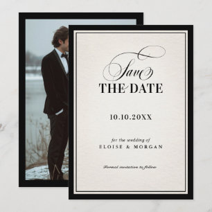 Altes Geld Modernes Formelles Schwarzes Luxus-Hoch Save The Date