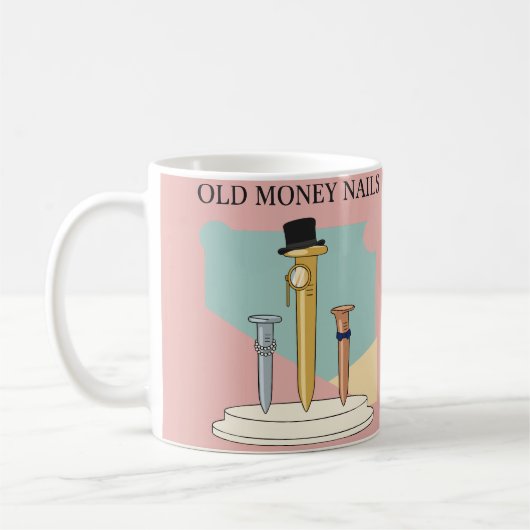 Altes Geld Nägel Kaffeetasse (Links)