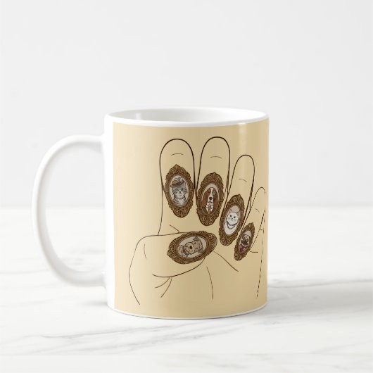 Altes Geld Nägel Kaffeetasse (Links)