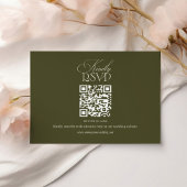 Altes Geld Olivgrüner Eleganter Hochzeits-QR-Code RSVP Karte