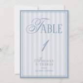 Altes Geld Pastell Blau Hochzeit Tischnummer (Vorderseite)