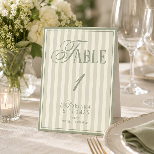 Altes Geld Pastellgrüne Hochzeit Tischnummer