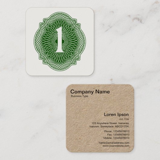 Altes Geld Quadratische Visitenkarte (Vorne/Hinten)