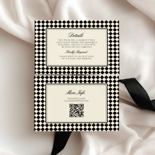 Altes Geld Retro Diamant Karo Hochzeit Begleitkarte