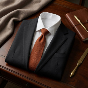 Altes Geld Rost Orange Birdseye Tweed Stoff Krawatte