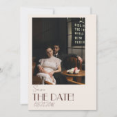 Altes Geld Schokoladenbraun Retro-Foto Hochzeit Save The Date (Vorderseite)
