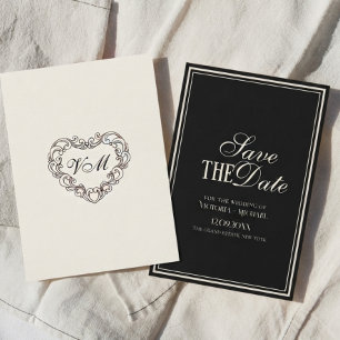 Altes Geld Schwarz Elfenbein Creme Zeitlos Fancy H Save The Date