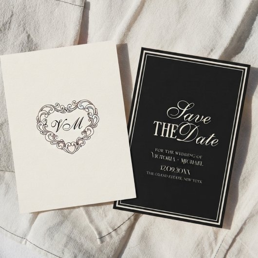 Altes Geld Schwarz Elfenbein Creme Zeitlos Fancy H Save The Date