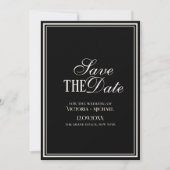 Altes Geld Schwarz Elfenbein Creme Zeitlos Fancy H Save The Date (Vorderseite)