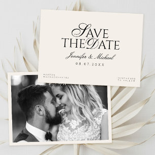 Altes Geld Schwarz und Elfenbein-Hochzeit Save The Date