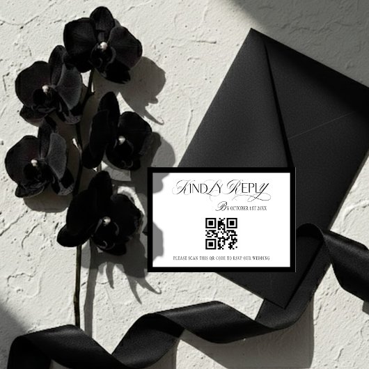 Altes Geld Schwarz und Weiß  RSVP Karte