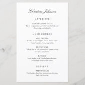 Altes Geld Schwarz-Weiß-Gästename Hochzeitsmenü (Vorderseite)