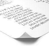 Altes Geld Schwarz-Weiß-Hochzeits-Sitzplan Poster (Ecke)