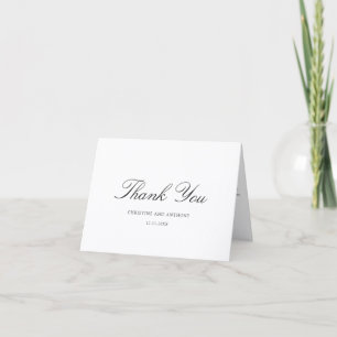 Altes Geld Schwarz-Weiß Klassische Hochzeit Dankeskarte