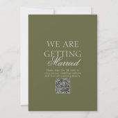 Altes Geld-Spitzen-Doily Olivgrüner QR-Code Hochze Einladung (Rückseite)