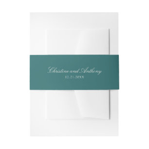 Altes Geld Teal Klassische Hochzeit Einladungsbanderole