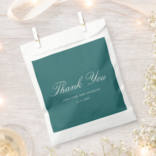 Altes Geld Teal Klassische Hochzeit Geschenktütchen