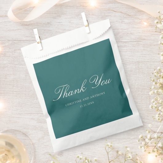 Altes Geld Teal Klassische Hochzeit Geschenktütchen (Ausgeschnitten)