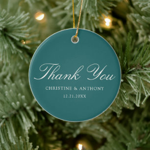 Altes Geld Teal Klassische Hochzeit Keramik Ornament
