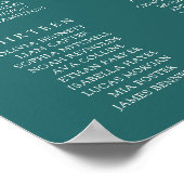 Altes Geld Teal Klassischer Hochzeits-Sitzplan Poster (Ecke)