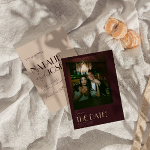 Altes Geld Tiefrot Gold Retro Foto Hochzeit Save The Date