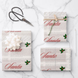 Altes Geld Vintager Zeitungsstil Weihnachten Geschenkpapier Set