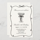 Altes Geld, Whimsical Hand gezeichnet Geburtstag Einladung (Vorne/Hinten)