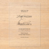 Altes Geld Zeitlose Hochzeit Acryleinladungen (Vorderseite)