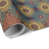 Altes geometrisches Mandala-Design Geschenkpapier (Rolleneckpunkt)
